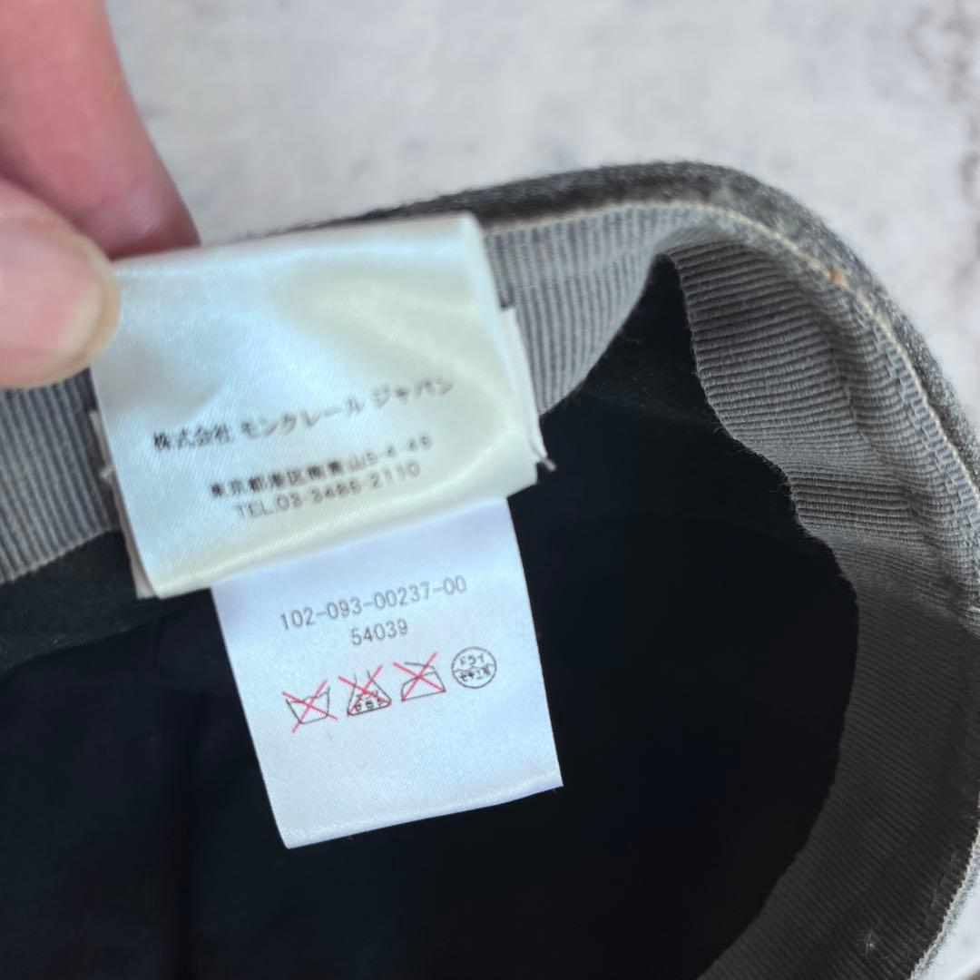 MONCLER グレー リボン キャップ ウールフランネル