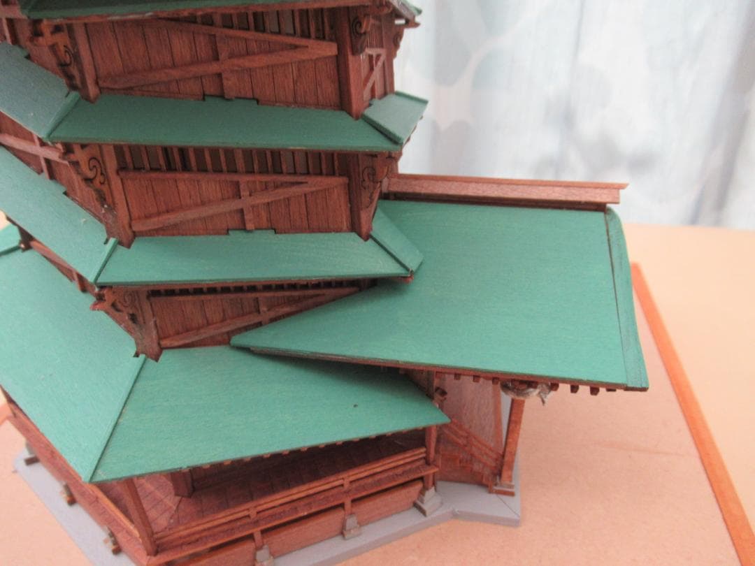 【完成品】会津さざえ堂模型　縮尺１／７５　高さ約１５ｃｍ