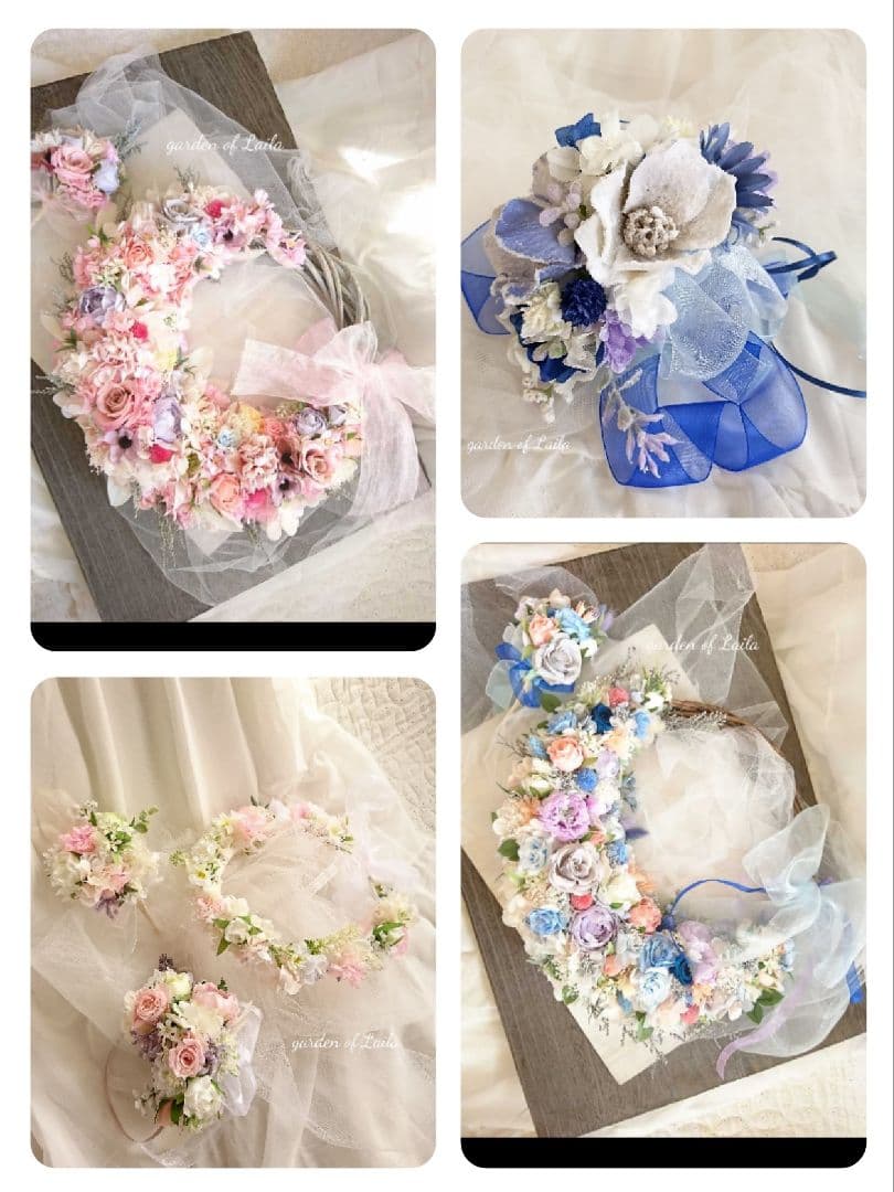 ウェディングブーケオーダー承りますリースブーケブートニア花冠リストブーケ結婚式