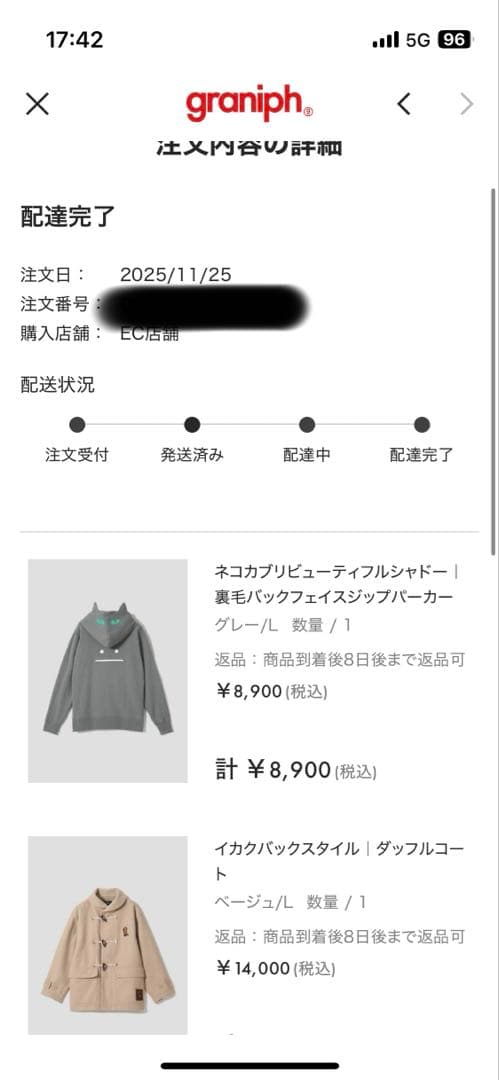 グラニフ イカク バックスタイル ダッフルコート ベージュ Lサイズ