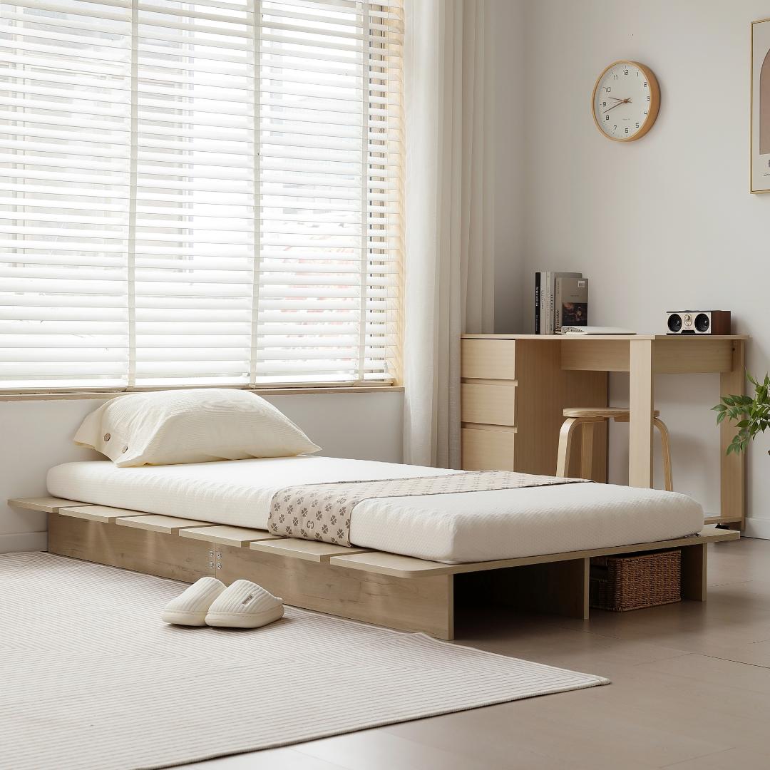 再入荷！【幅100cm】ベッド 脚付き おしゃれ 一人暮らし木目調Natural