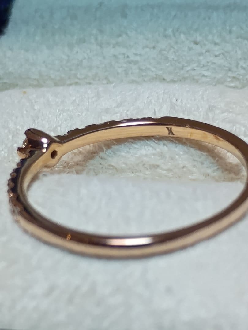 ヴァンドーム青山 K18PG ダイヤモンド 一粒ダイヤ ハーフエタニティ リング