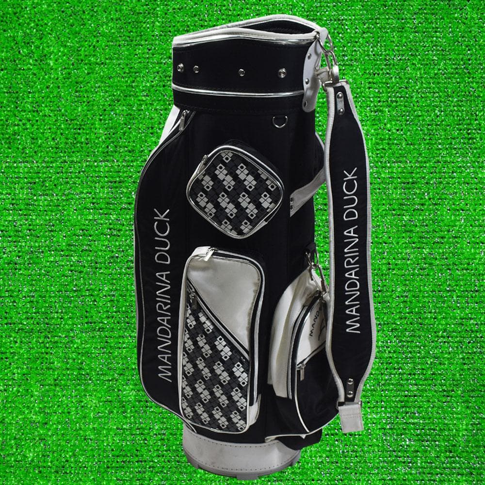 マンダリナダック/Kasco レディース キャディバッグ【黒×白】美品！