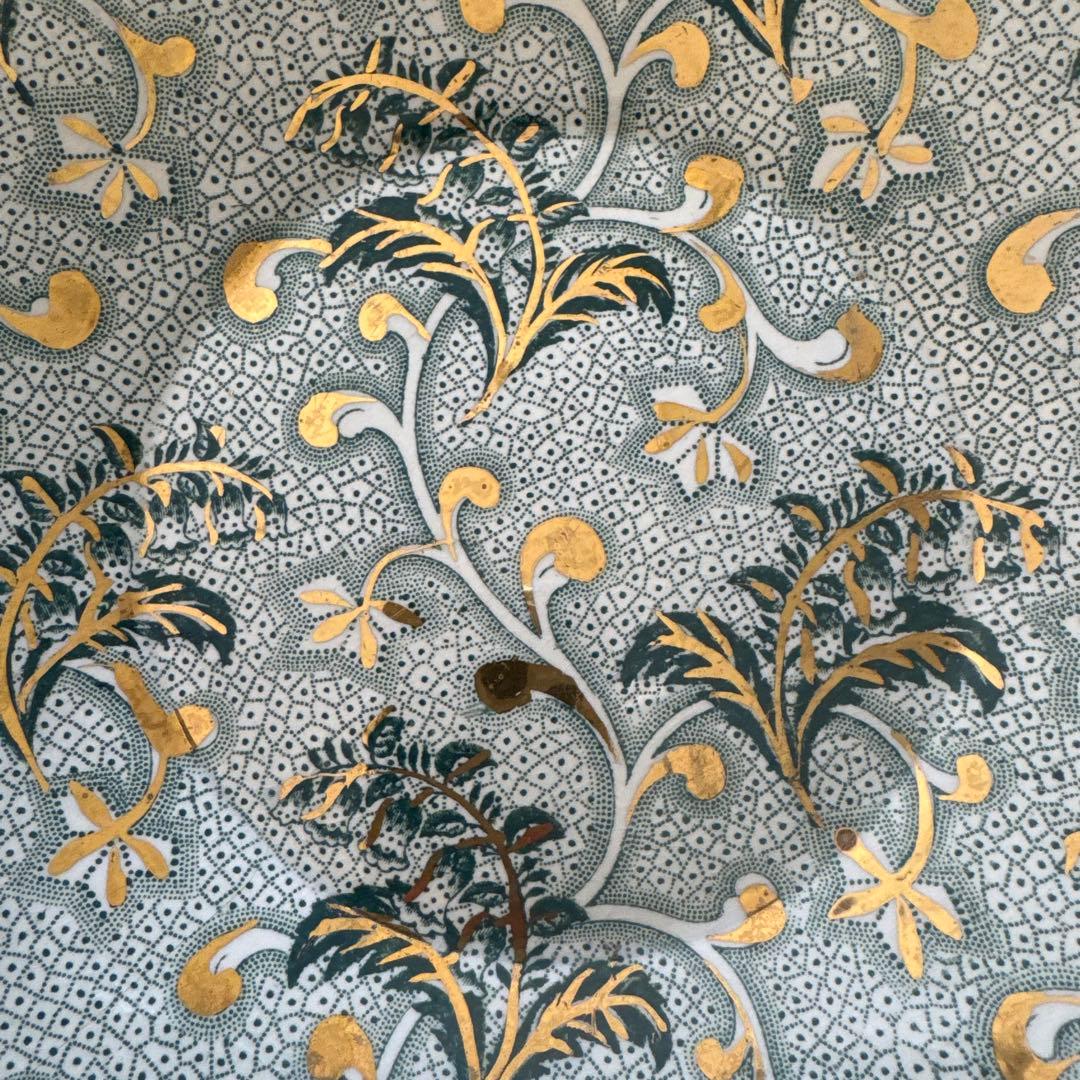 フランスアンティーク すずらん 金彩デザートプレート クレイユモントロー