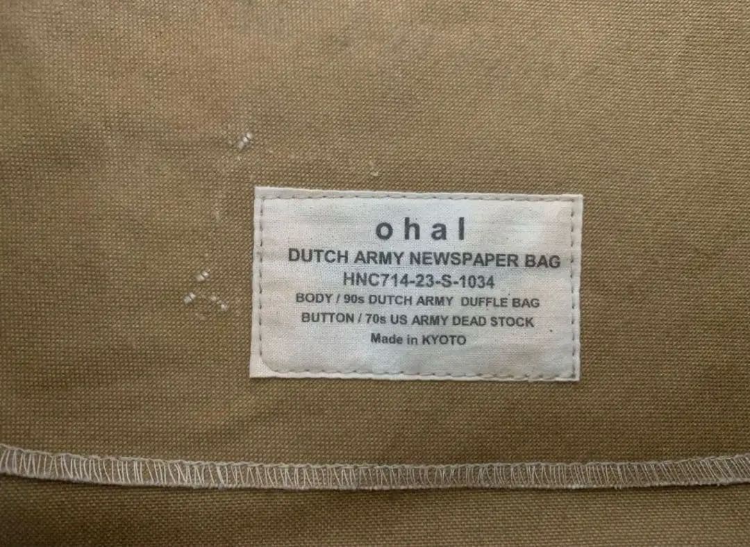 ohal / 90s ダッフルニュースペーパーバック コットンキャンバス　秋冬