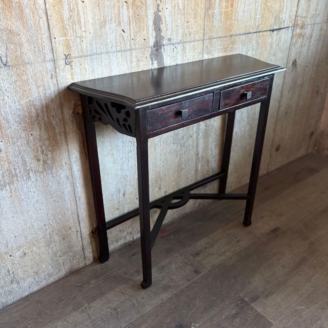 クラシック　コンソールテーブル　無垢材