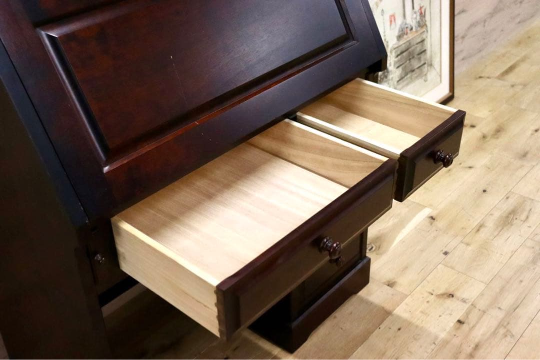 GMGH349○北海道民芸家具 ライティングビューロー 勉強机 学習机 書斎机