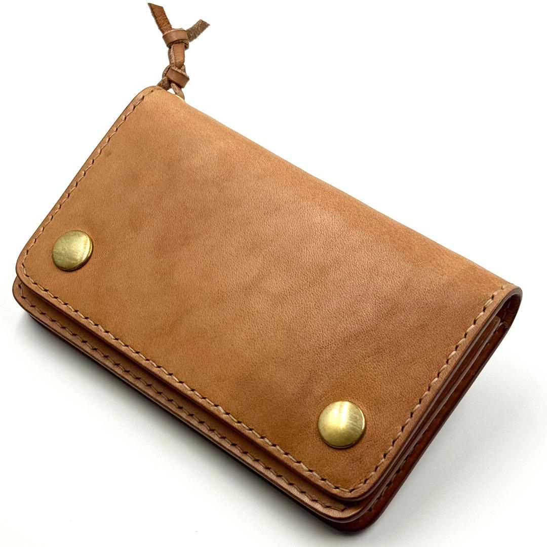 ミドルトラッカーウォレット(ナチュラルサドルレザー　タロンジッパー　真鍮製