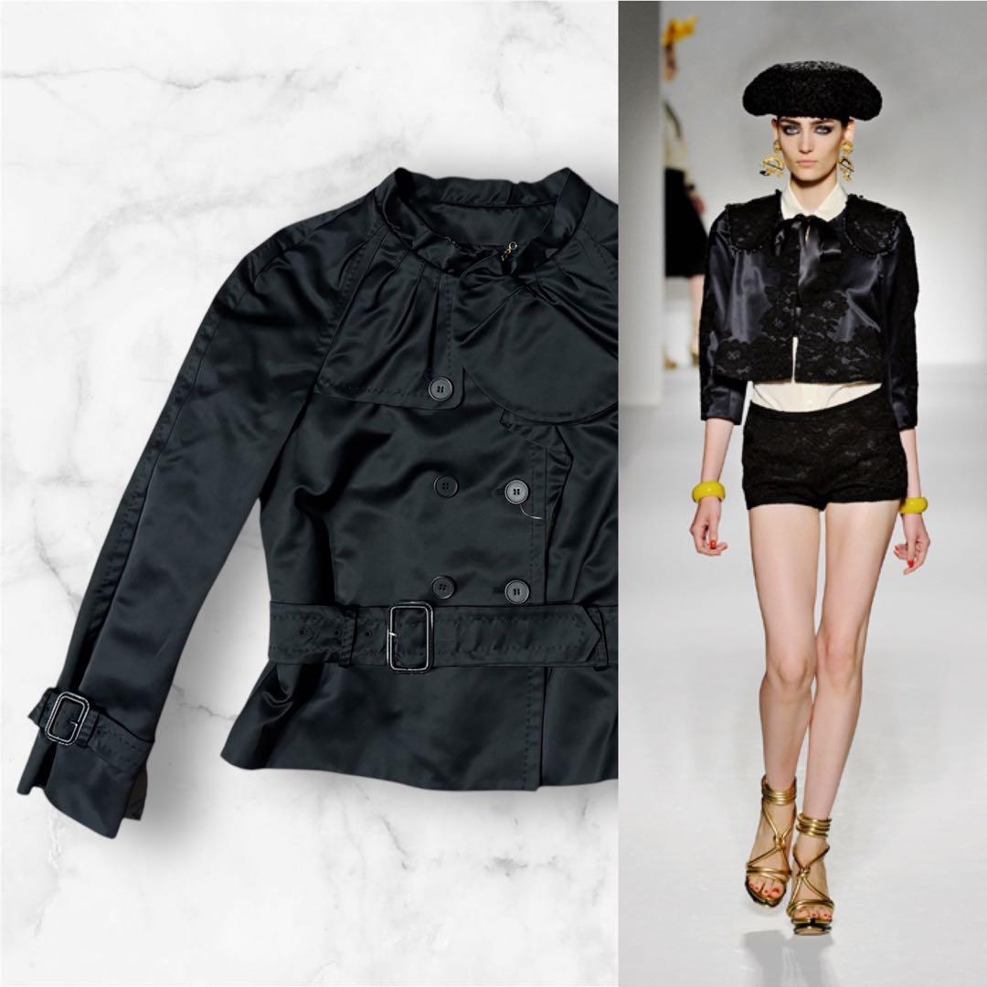 コ*ト様 イタリア製 モスキーノ moschino 新品スタンドカラーフリルダッ