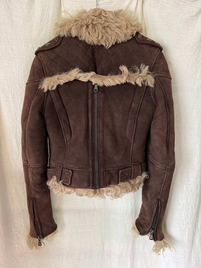 D&G ドルチェ＆ガッバーナ ムートン ライダースジャケット 本革 羊革