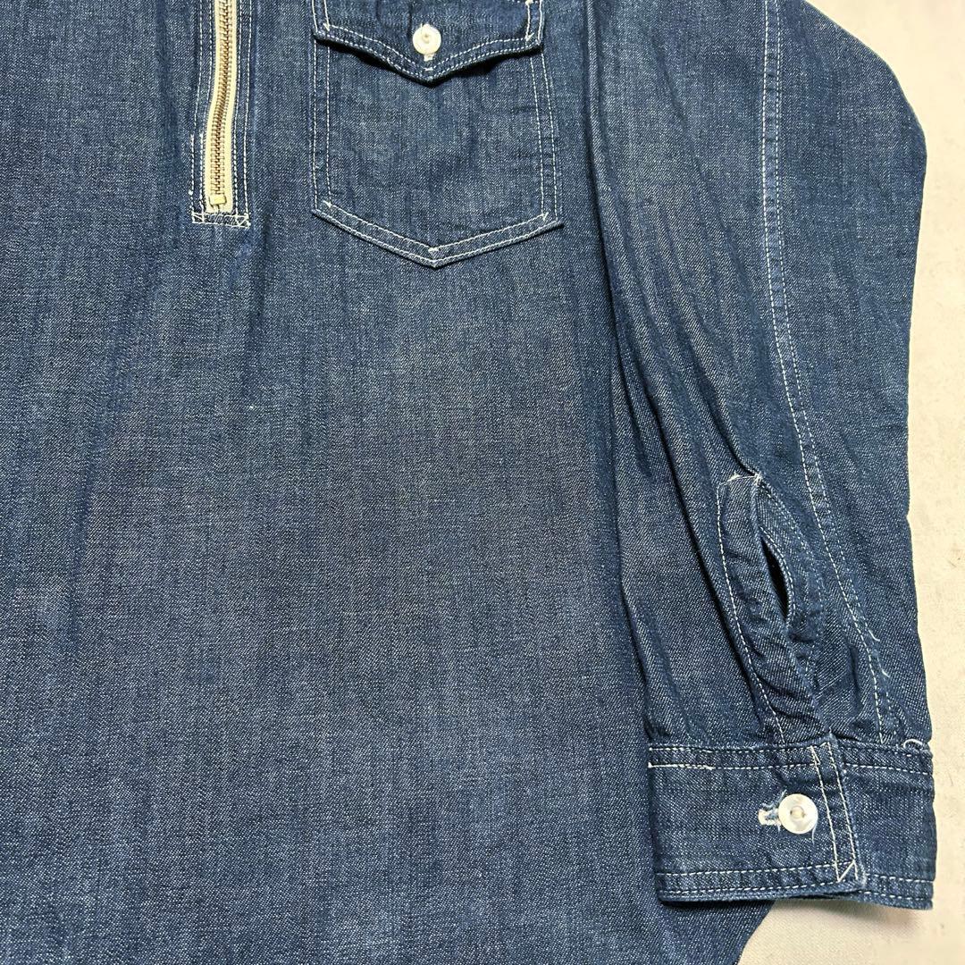 【POST O' ALLS】USA製 デニム プルオーバーシャツ タロンジップ