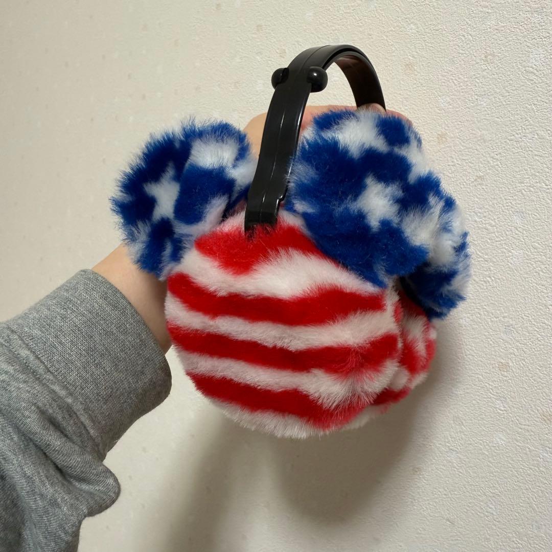 【本日限定10%オフ】ディズニー イヤーマフ 耳あて アメリカ国旗柄　星条旗