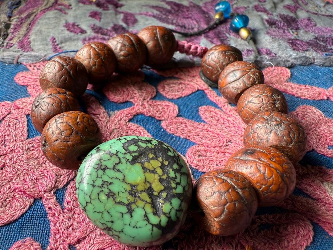 鳳眼菩提樹とターコイズのブレスレット　ハンドメイド