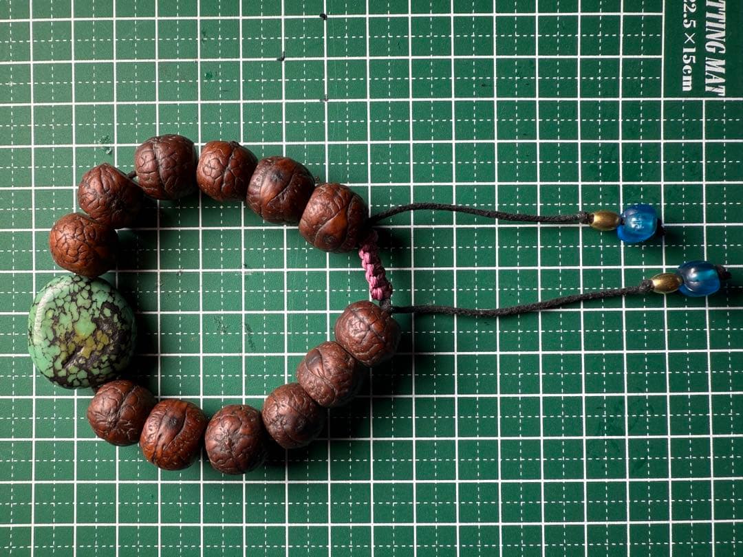 鳳眼菩提樹とターコイズのブレスレット　ハンドメイド