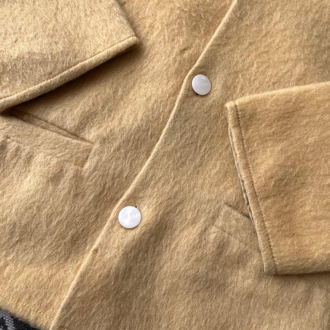 オ*ノ様 60s モヘアカーディガン 裏地付き 黄色 グランジ 毛足長 vint