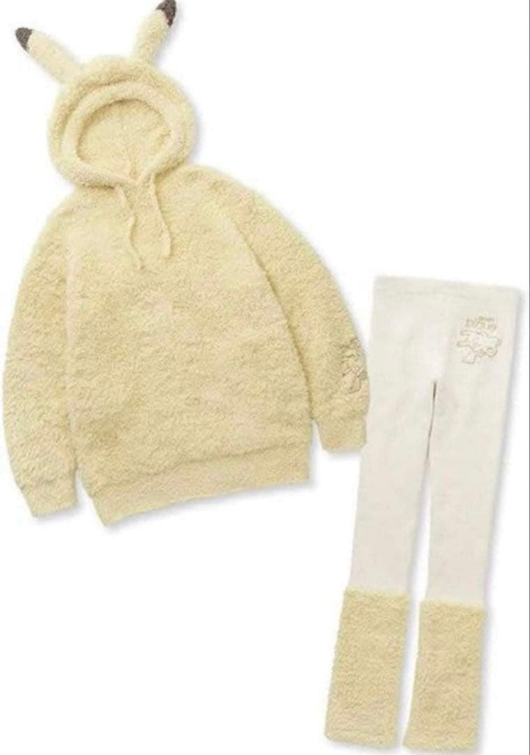 新品 ジェラートピケ ポケモンスリープ ピカチュウ フーディ&レッグウォーマー