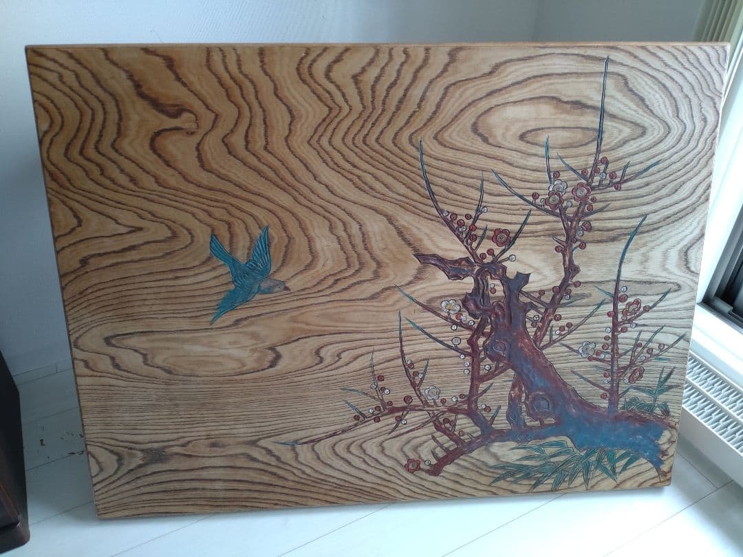 座卓　テーブル　梅とうぐいすのデザイン