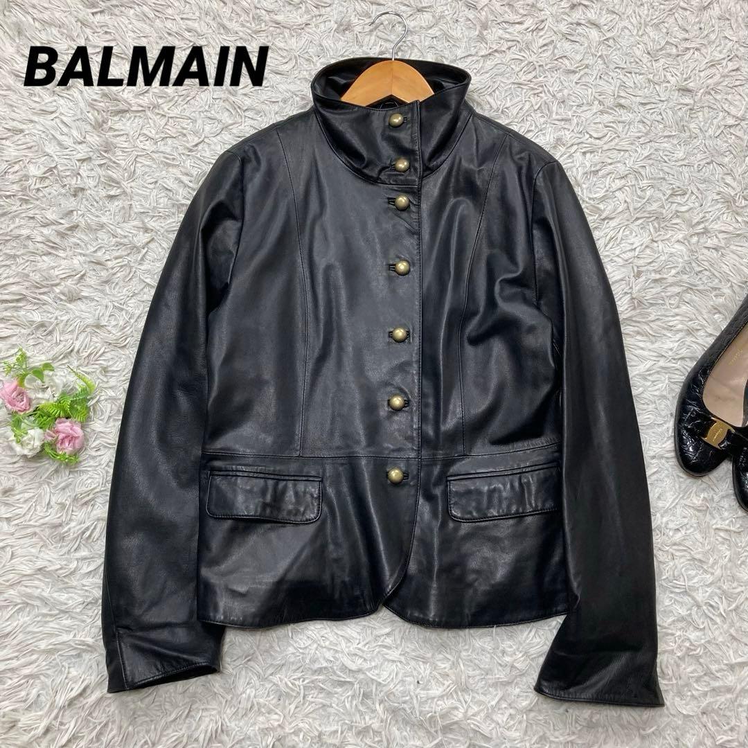 大きいサイズ2XL BALMAIN バルマン 羊革 ラムレザージャケット