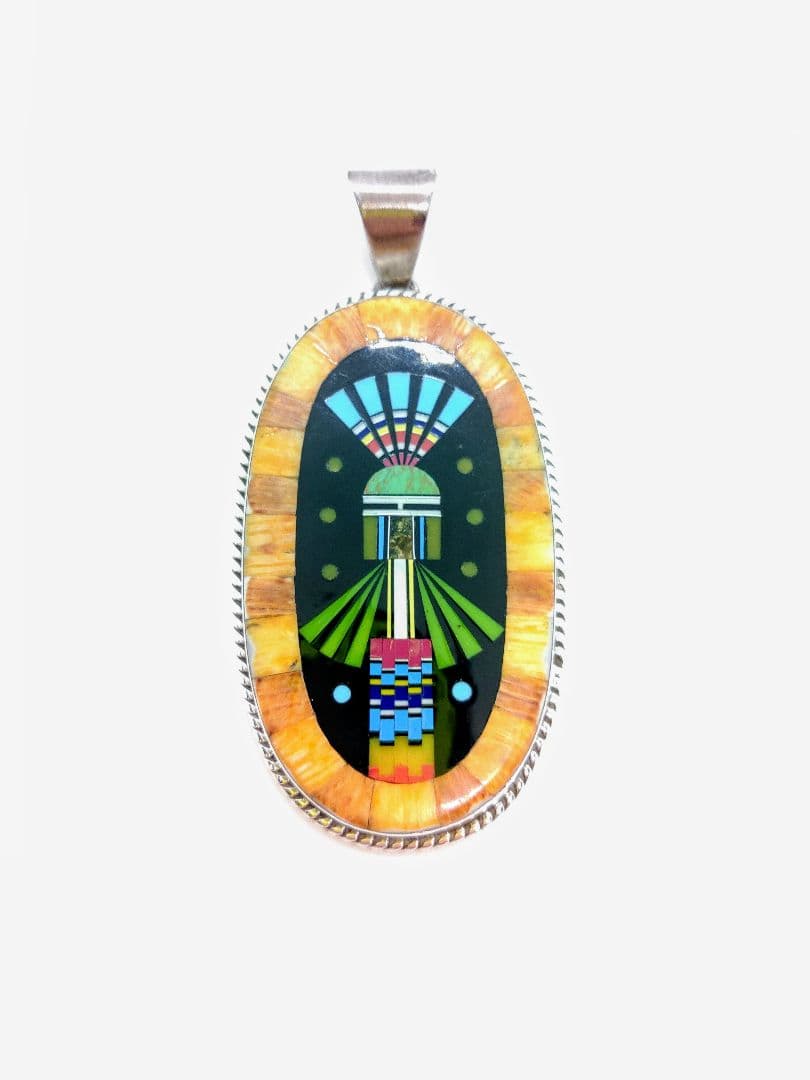 インディアンジュエリー　 インレイ　シルバー　ヘッド