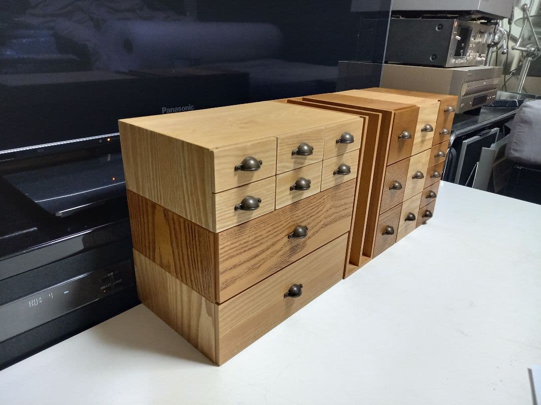 レア　ナチュラル　ウッド　トランスフォーム　フリー　デザイン　小引き出し　セット