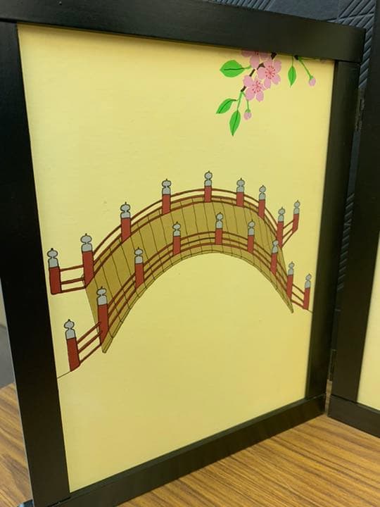 12号　三曲子供柄　屏風　雛人形　道具