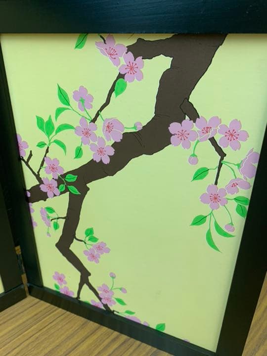 12号　三曲子供柄　屏風　雛人形　道具