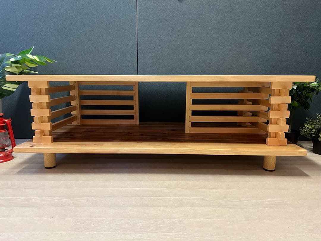 【送料無料】 ローテーブル 和風 木組格子形 120cm 60cm 杉