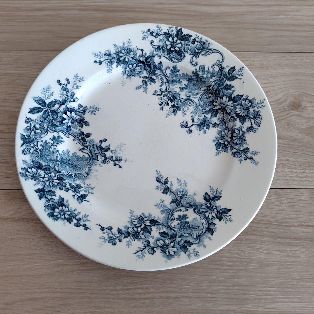 アンティーク　ショワジールロワ　ポンパドール　平皿(ブルー)