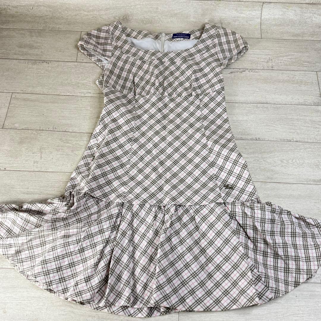 【未使用級】バーバリーブルーレーベル　ノバチェックロゴホースワンピースサイズ38