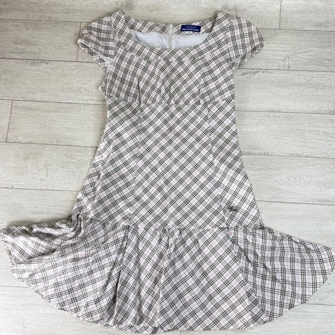【未使用級】バーバリーブルーレーベル　ノバチェックロゴホースワンピースサイズ38
