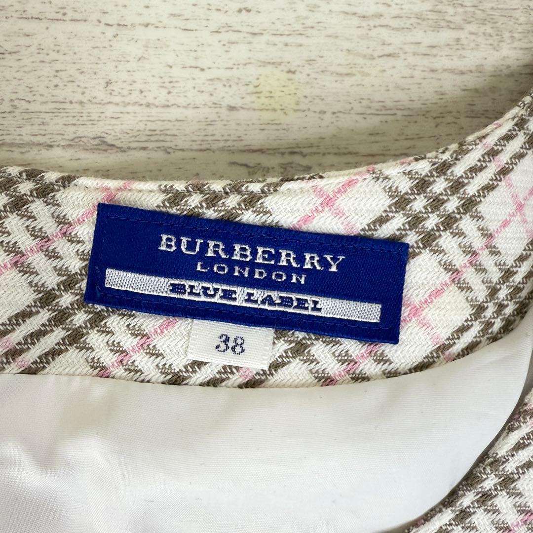 【未使用級】バーバリーブルーレーベル　ノバチェックロゴホースワンピースサイズ38