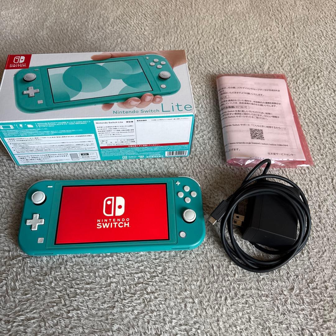 Nintendo Switch lite ターコイズ 箱、ACアダプタ付