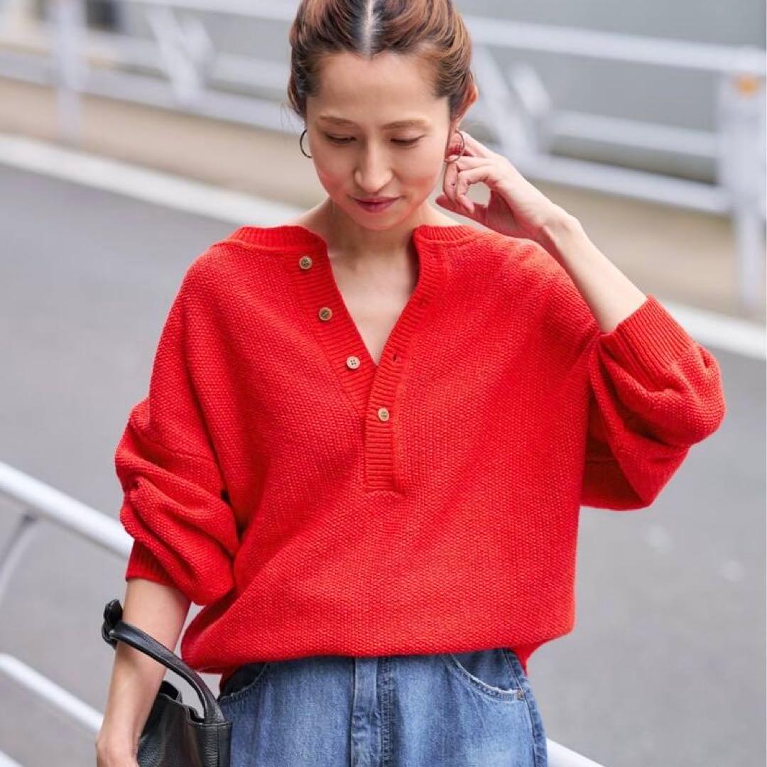 【FRAMeWORK】カノコ2WAYヘンリーニット フリーサイズ