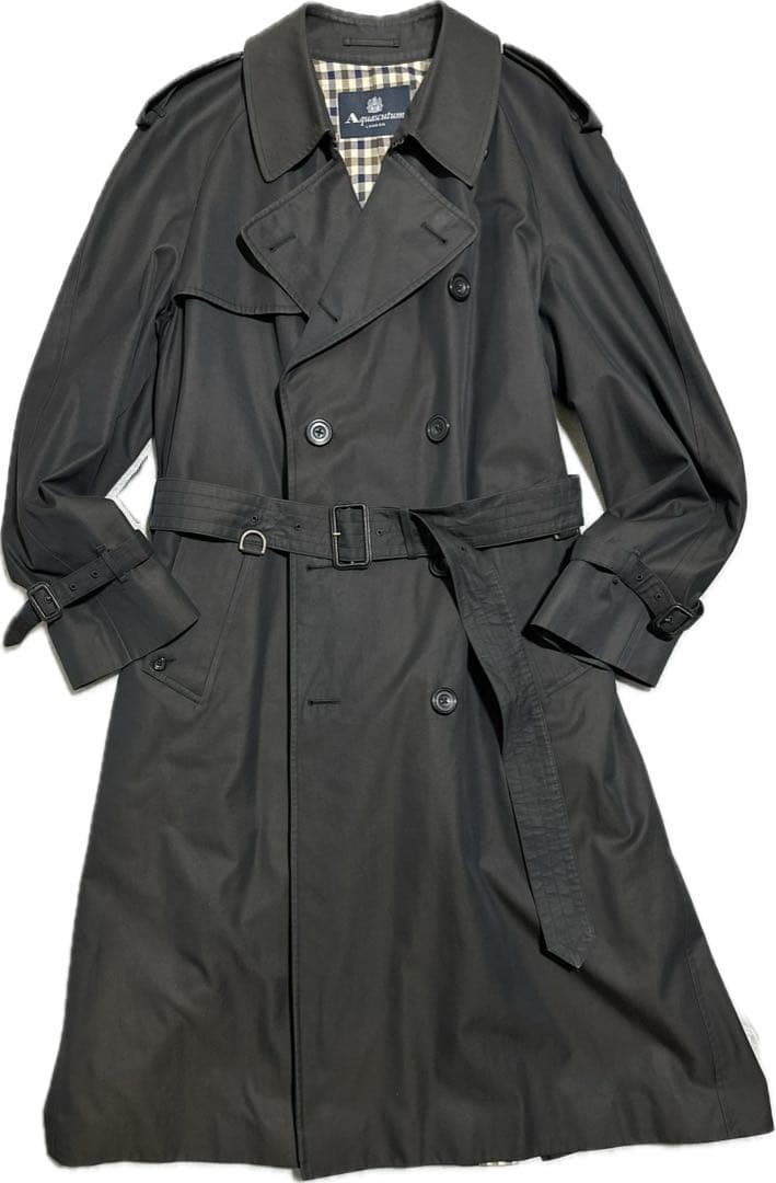 マ*ス様 大きいサイズ✨現行アクアスキュータム　トレンチコート　ブラック　New