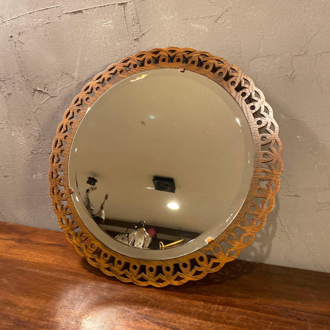 定価34000円 パリの雑貨屋 高級壁掛け鏡 ウォールミラー インテリア 木製