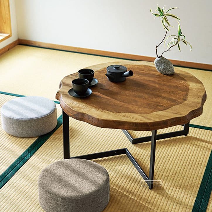 桜屋工業 銘木調 DAY CHERRY 丸テーブルLT-53-75