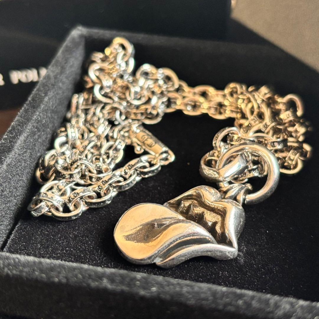 や*す様 極美品 ⚜️クロム⚜️　925クロムローリングストーンズ　トップ　ネッ