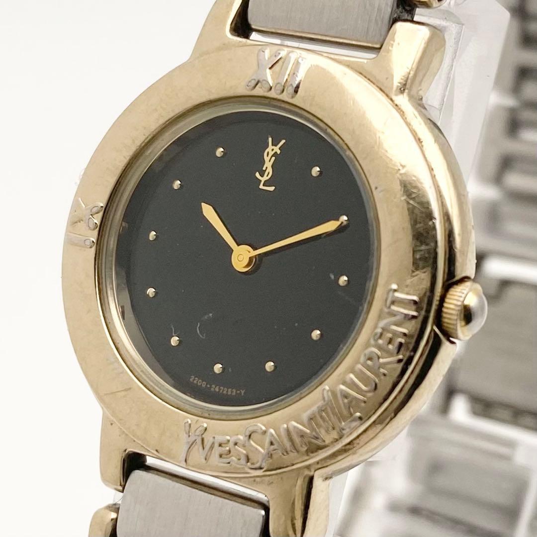 【稼働品】イヴ・サンローラン クォーツ 腕時計 コンビ 2200 新品電池