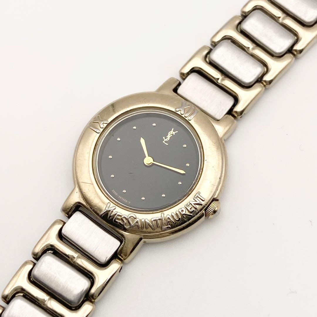 【稼働品】イヴ・サンローラン クォーツ 腕時計 コンビ 2200 新品電池