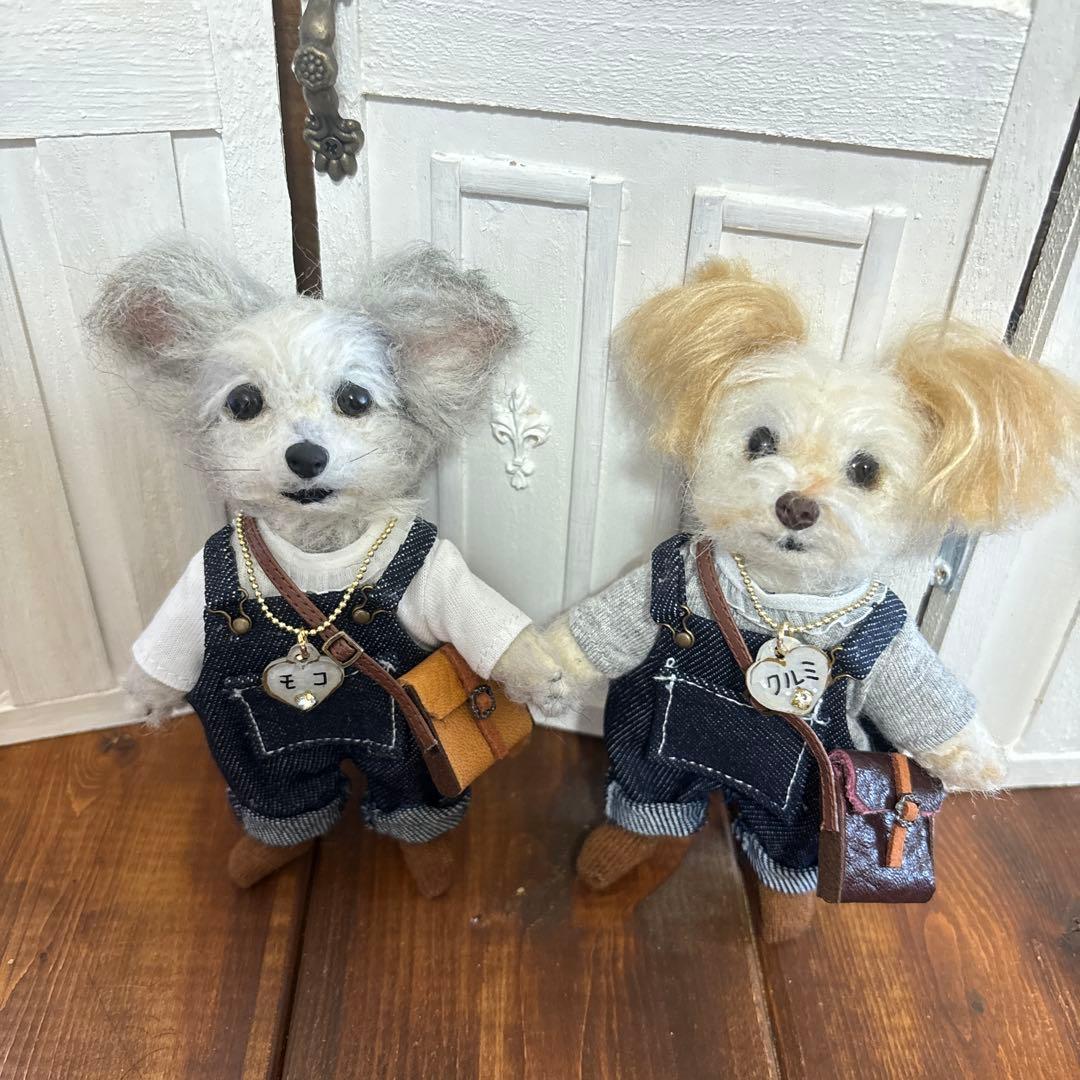 羊毛フェルト犬　モコクル
