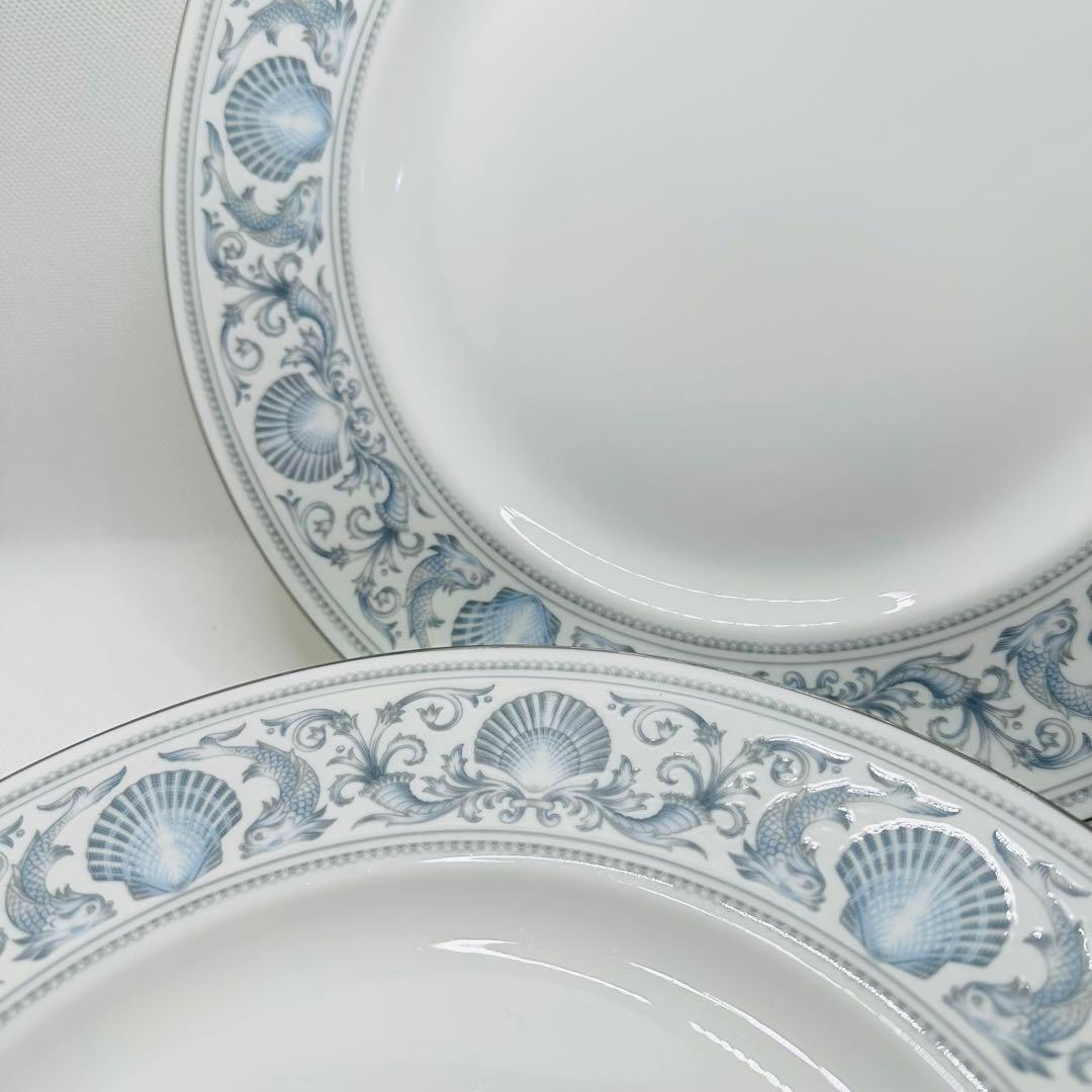 ウェッジウッド ドルフィンホワイト ディナープレート 27cm 6枚セット　黒壺