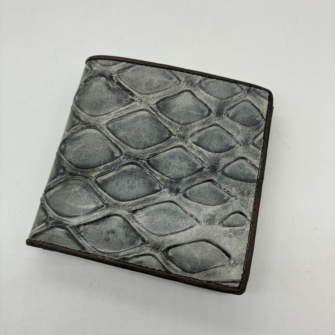 美品】センザンコウ　二つ折り財布　小銭入れ付き　グレー系