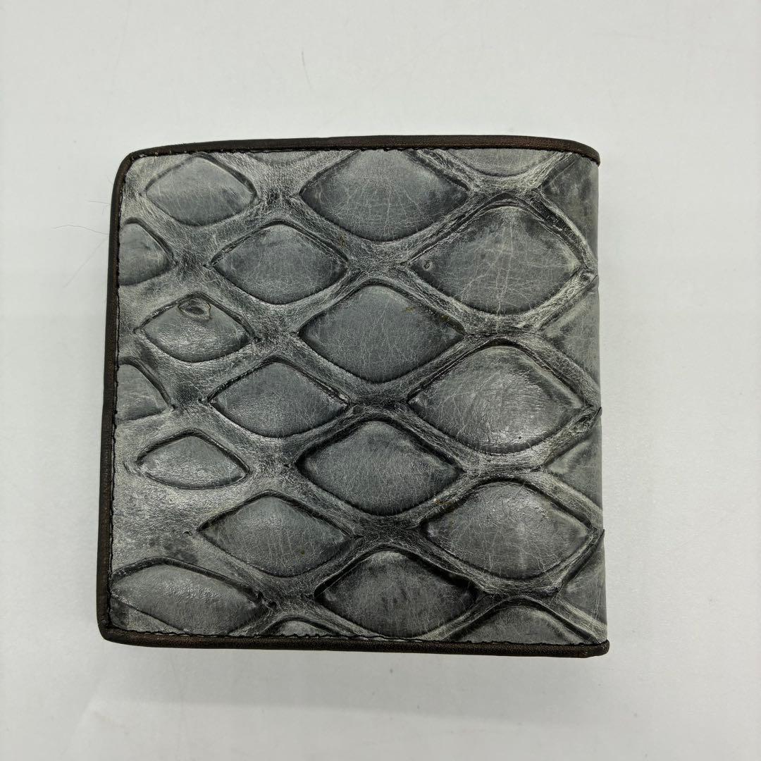 美品】センザンコウ　二つ折り財布　小銭入れ付き　グレー系