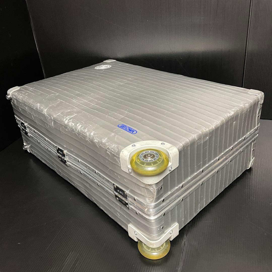 【超希少】リモワ プルタブ 青ロゴ 70L トパーズ アルミ キャリー 2輪