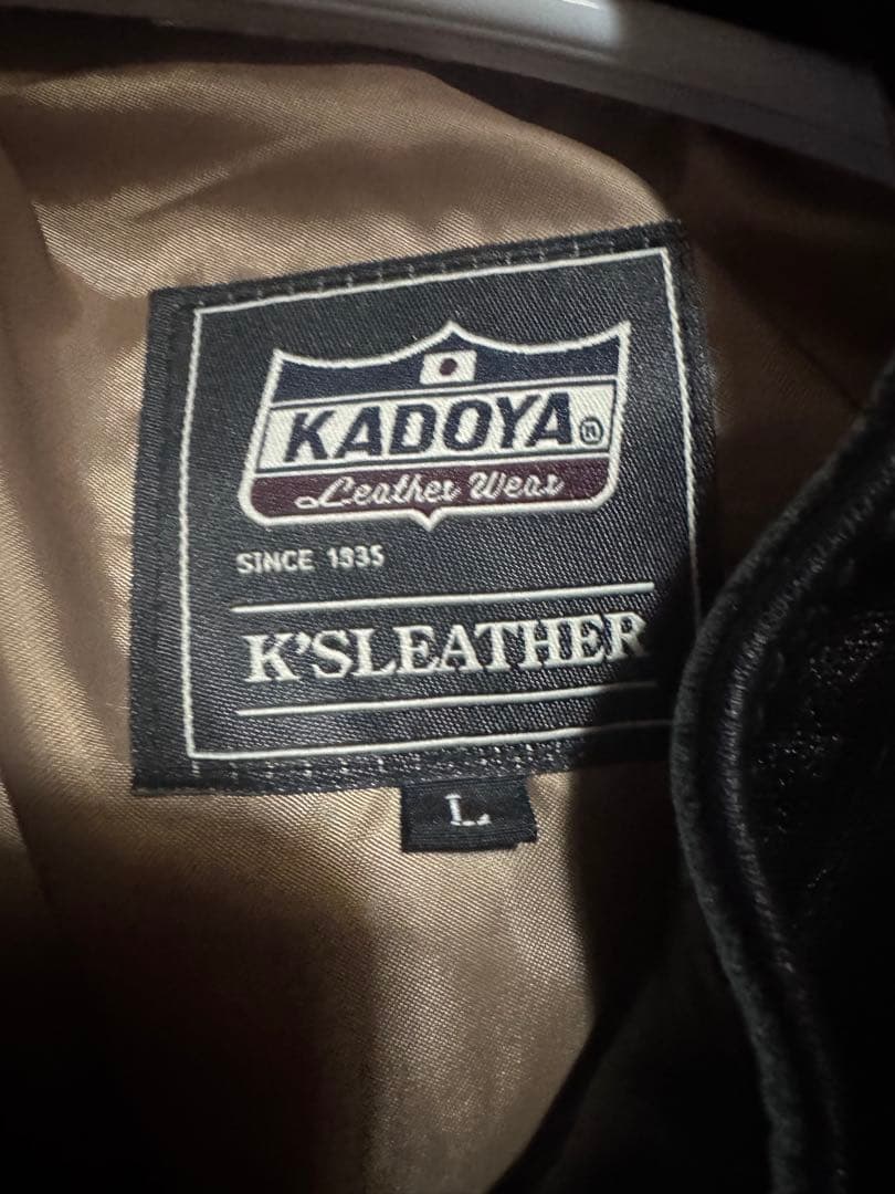 【超美品】KADOYA K'S LEATHER ブラックレザージャケット L