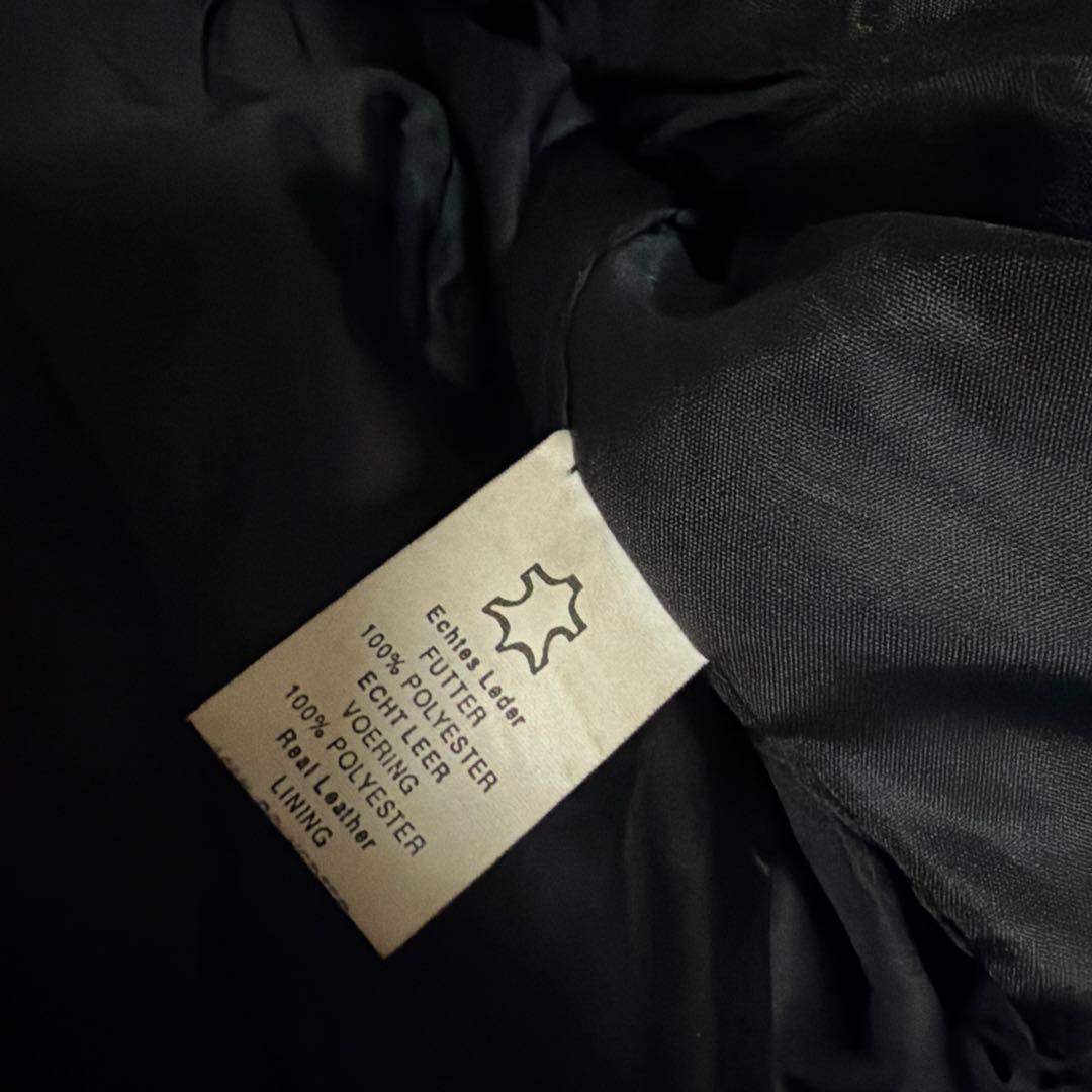 ブラック レザー ダブルライダースジャケット