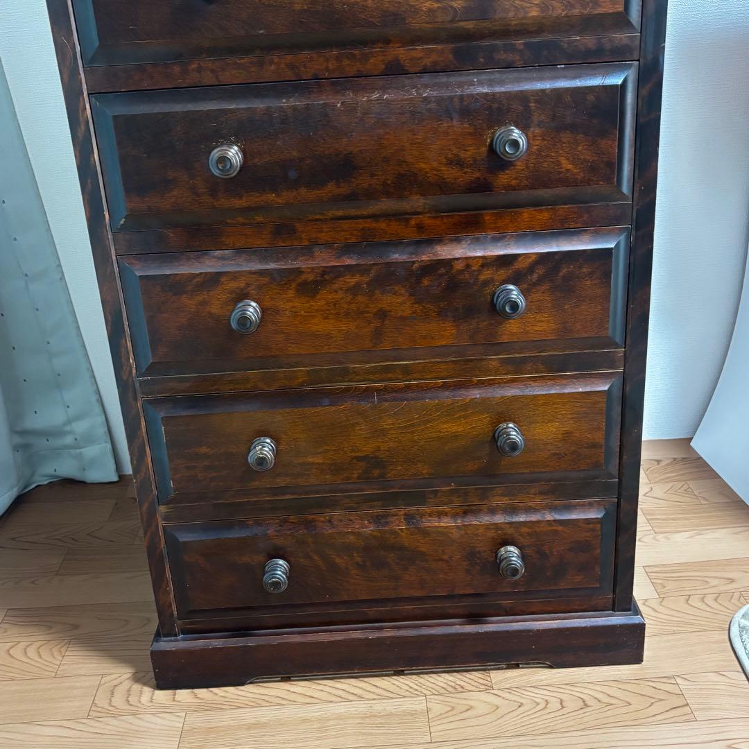 北海道民芸家具 整理タンス 7段9杯 ハイチェスト 整理箪笥 引き出し