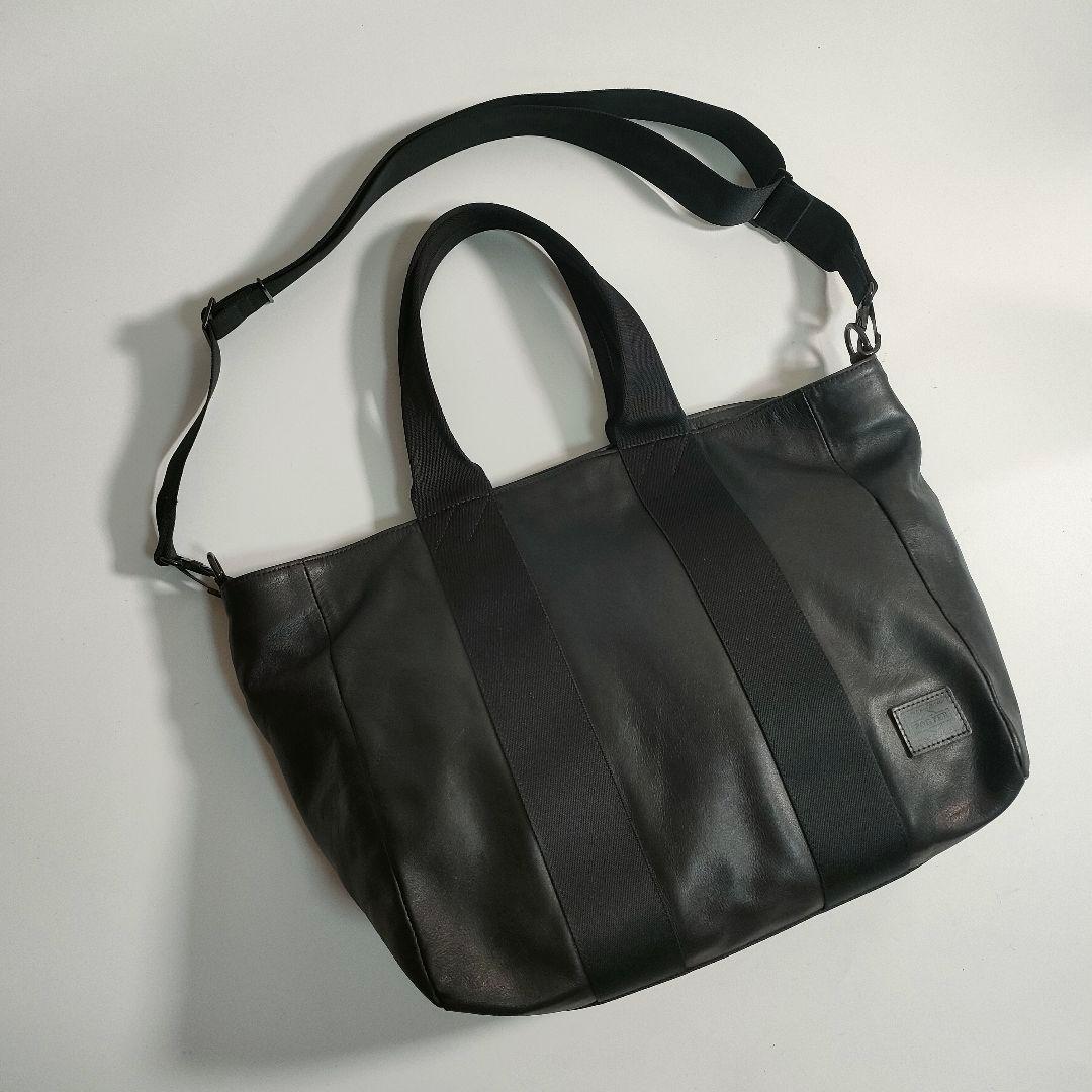 PORTER BASE 2WAYトートバッグ S ブラック レザー 吉田カバン