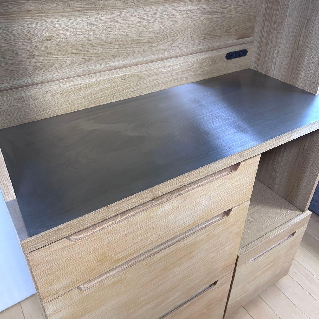 unico LOMキッチンカウンター　W1000 setF オーク材　ステンレス