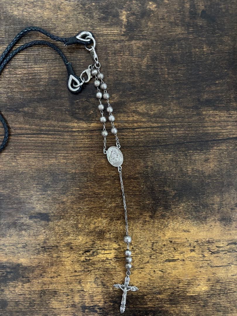 1*k様 DOLCE&GABBANA シルバー ロザリオ ネックレス 十字架付き